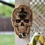 Handcrafted Magnetic Skull Wall Mounted Bottle Opener, thumbnail 3 of 10