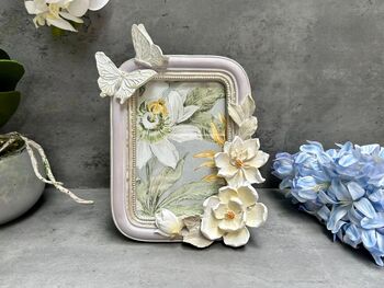 Ornate Butterfly Floral 6x4 Inch Photo Frame For Home Decor, 3 of 8