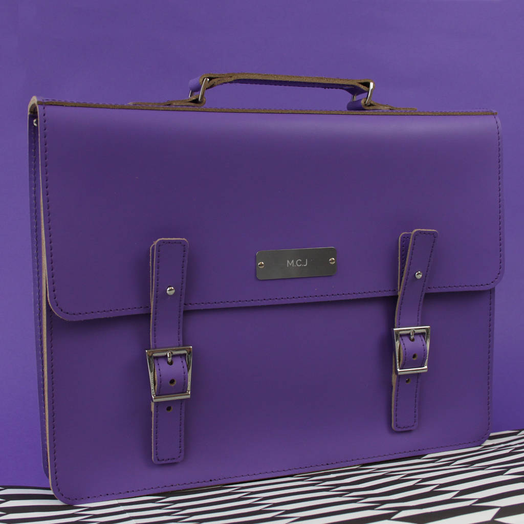 Personalised Leather Laptop Bag By BritStitch