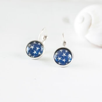 Navy Blue Stars Earrings, 5 of 9