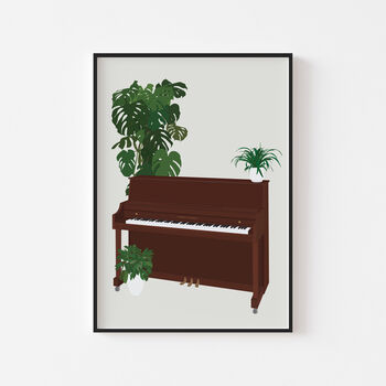 Piano Houseplant Print | Instrument Music Poster, 6 of 10