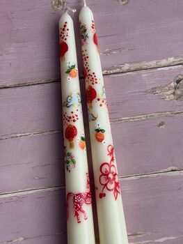 Hand Painted Lunar New Year Horse Candle Year Of The Horse, 7 of 8