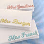Mrs Surname Bridal Wedding Day Clutch, thumbnail 2 of 8