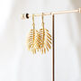 Gold Plated Palm Leaf Earrings, thumbnail 3 of 9