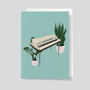 Wurlitzer Piano Houseplant Card | Music Birthday Card, thumbnail 3 of 6