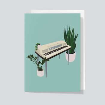 Wurlitzer Piano Houseplant Card | Music Birthday Card, 3 of 6