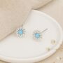 Sterling Silver Blue Opal Flower Stud Earrings – 6mm, thumbnail 1 of 9