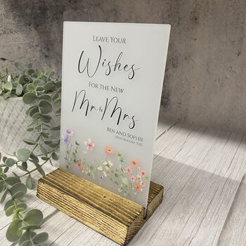 Floral Personalised Leave Your Wishes Sign Opaque, 6 of 6