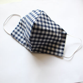 Washable Gingham Fabric Face Masks Coverings, 8 of 12