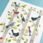 'Dawn Chorus' Birds A4 Print, thumbnail 6 of 6