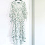 Anna Linen Blend Wrap Dress With Leaf Print, thumbnail 5 of 9