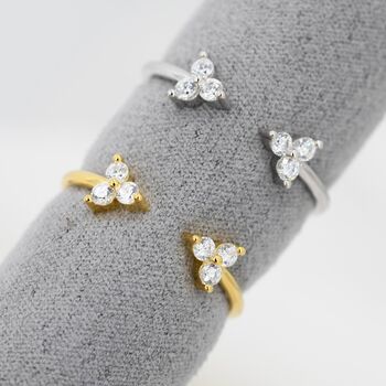 Sterling Silver Three Dot Cz Ring, 8 of 11