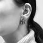 Safie Stud Earrings Black, thumbnail 3 of 3