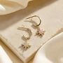 9ct Gold Cz North Star Hanging Earrings, thumbnail 1 of 5