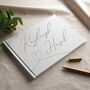 Names And Heart Script Wedding Guest Book, thumbnail 1 of 2
