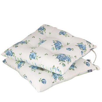 Luxury Blue Country Rose Garden Chair Cushions, 2 of 10
