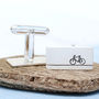 Silver Bike Cufflinks. Gift For Cyclist, thumbnail 7 of 7