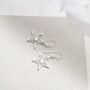 Sterling Silver Dangly Geometric Star Earrings, thumbnail 8 of 9