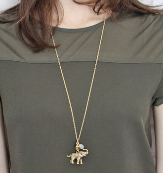 Personalised Elephant Birthstone Necklace, 4 of 11