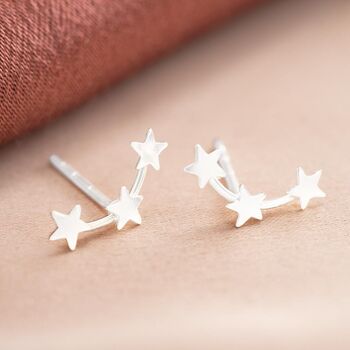 Sterling Silver Star Climber Personalised Earrings, 4 of 6