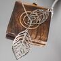 Gold Silver Plated Twin Double Tree Leaf Lariat, thumbnail 6 of 8