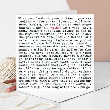 Motherhood Quotes Greeting Card For Mum, 2 of 9