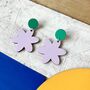 Statement Wooden Flower Stud Earrings, thumbnail 3 of 9