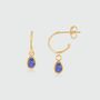 Hampton Sapphire And Gold Plated Earrings, thumbnail 3 of 4