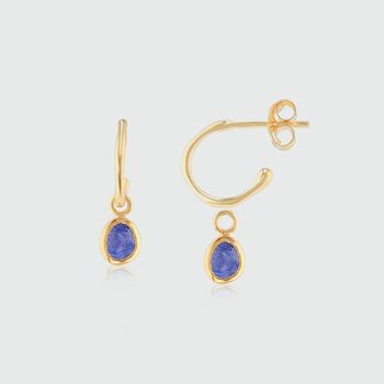 Hampton Sapphire And Gold Plated Earrings, 3 of 4