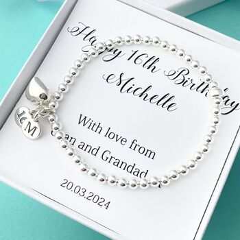 Personalised 16th Birthday Bracelet With Heart, 3 of 5