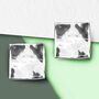 Polished 18kt Gold Plated Silver Square Clip On Earrings, thumbnail 6 of 7