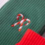 Christmas Candy Cane Embroidered Socks, thumbnail 4 of 8