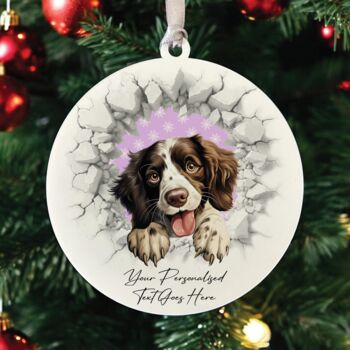 Personalised Christmas Springer Spaniel Break Through, 3 of 10