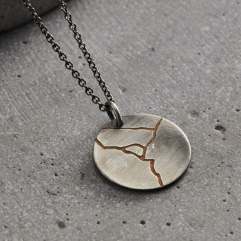 Personalised Men's Kintsugi Disc Necklace, 3 of 9