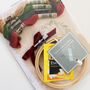 “Merry And Bright” Wreath With Velvet Bow Beginner Embroidery Kit, Hand Embroidery, thumbnail 3 of 6