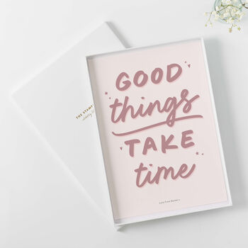 Personalised Good Things Take Time Print, 3 of 5