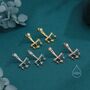 Sterling Silver Dangling Starburst Star Ear Jacket, thumbnail 2 of 12