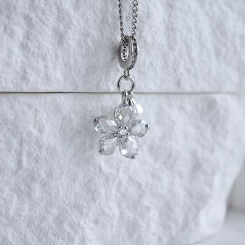 Sterling Silver Flower And Pearl Charm 925 Elegant Jewellery Gift, 3 of 7