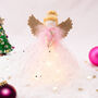 Pink Sugarplum Fairy Light Up Angel Tree Topper, thumbnail 1 of 7