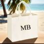 Personalised Square Canvas Large Tote Beach Shoulder Bag, thumbnail 3 of 5