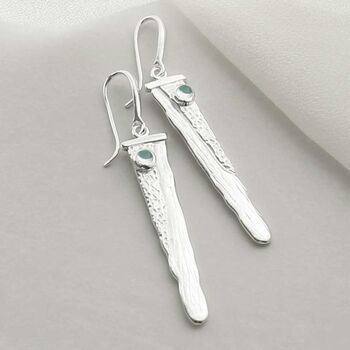 Sterling Silver Gemstone Waterfall Earrings, 3 of 8