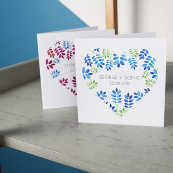 Personalised Floral Heart Anniversary Card For Couples, 8 of 9