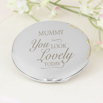 Personalised 'You Look Lovely Today' Round Compact Mirror, 2 of 4