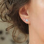 Blue Aquamarine Stud Earrings In Silver Or Gold, thumbnail 3 of 12