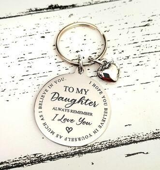 Daughter / Son Keyring Personalised From Us Or Me, 2 of 3