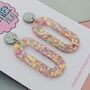Large Oval Statement Glitter Resin Earrings, thumbnail 2 of 8
