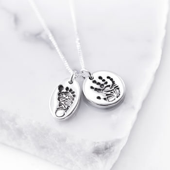 Personalised Tiny Hand Foot And Paw Print Pendant, 2 of 8