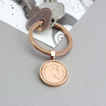 Personalised 1971 To 1984 Half Pence Keyring, 6 of 8