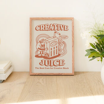 'Creative Juice' Colourful Retro Illustration Print, 6 of 9
