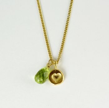 Heart Gold Plated Necklace With Gemstone, 12 of 12